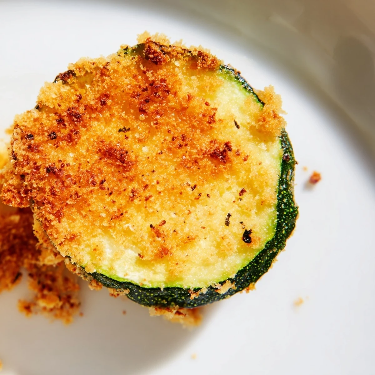 Healthy Crispy Air Fryer Zucchini Chips garnished with lemon wedges, showing a crunchy texture ready to be eaten.