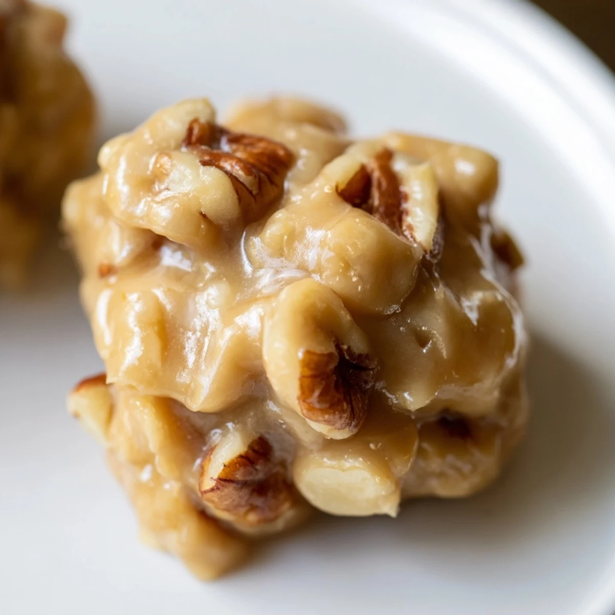Creamy Mardi Gras Pecan Pralines cool on a parchment-lined baking sheet, showcasing their rich, caramelized Southern sweetness.