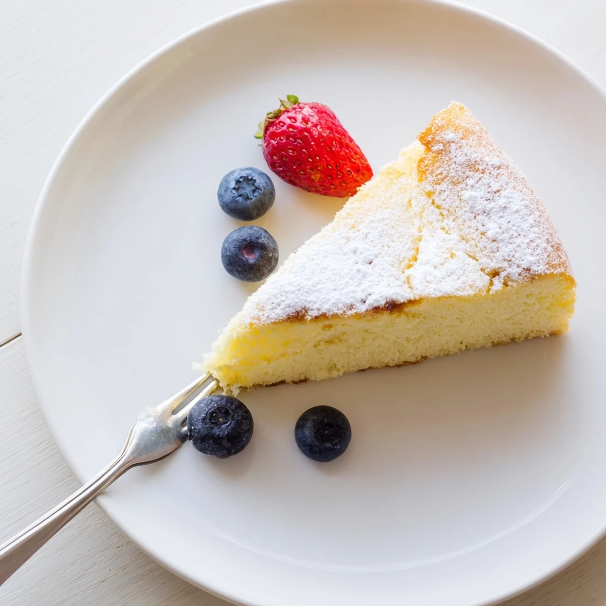 The freshly baked Fluffy Yogurt Cloud Cake, showing its airy texture and golden top, ready to serve after cooling on a wire rack.