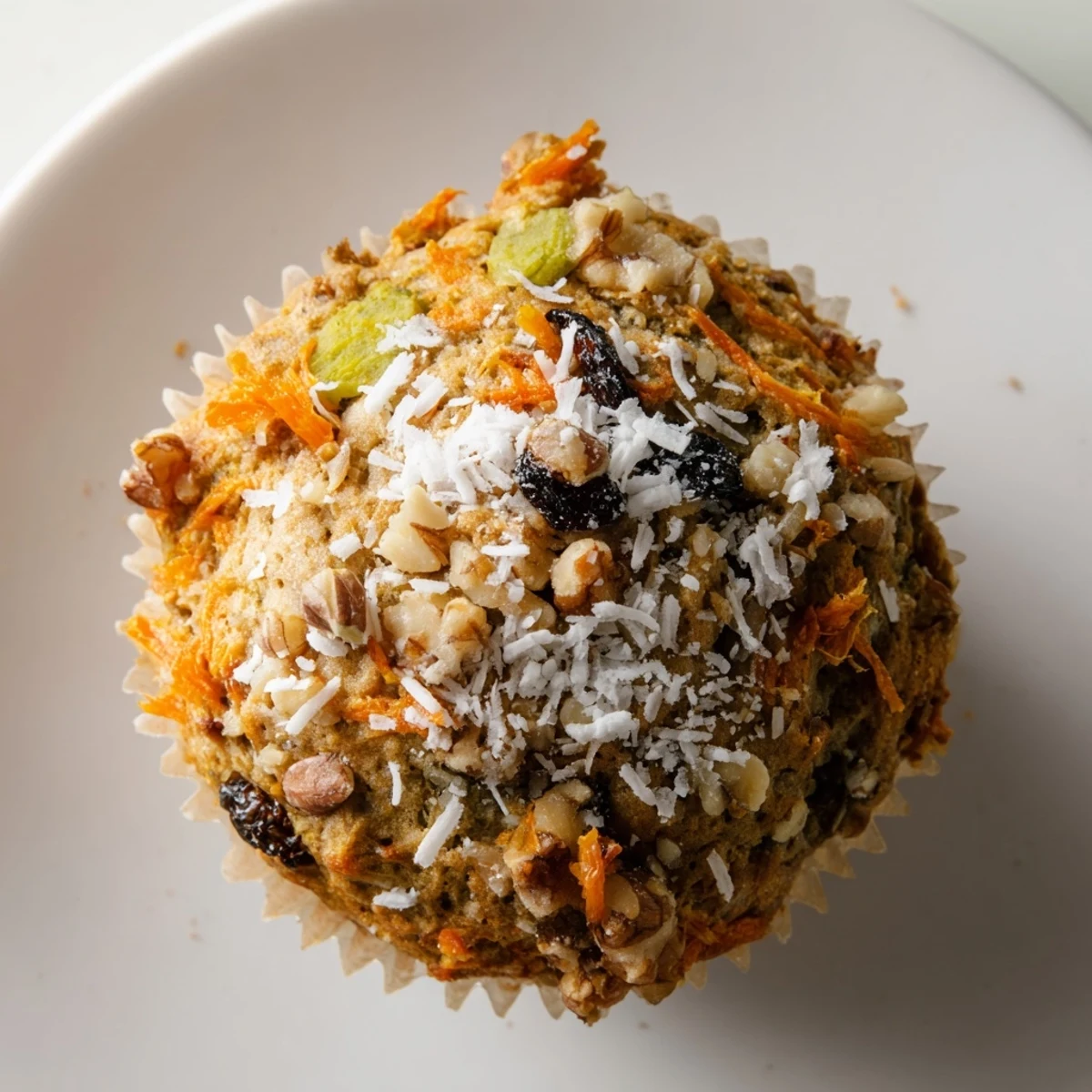 Freshly baked Morning Glory Muffins with shredded carrots, apple chunks, and warm cinnamon spices, arranged on a wooden cooling rack.