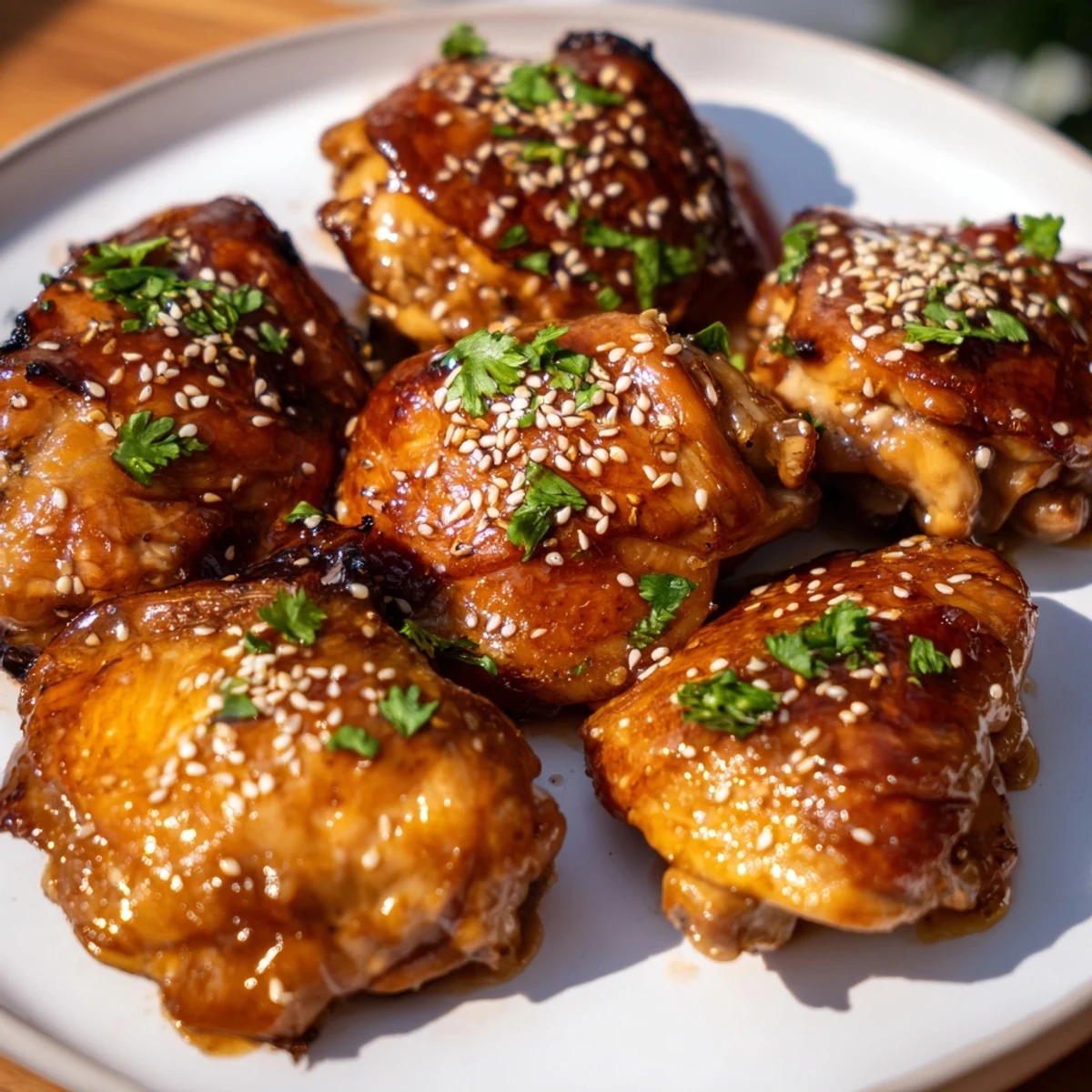Weekly meal prep featuring tender honey garlic chicken with perfectly browned roasted sweet potatoes on a rustic wooden board