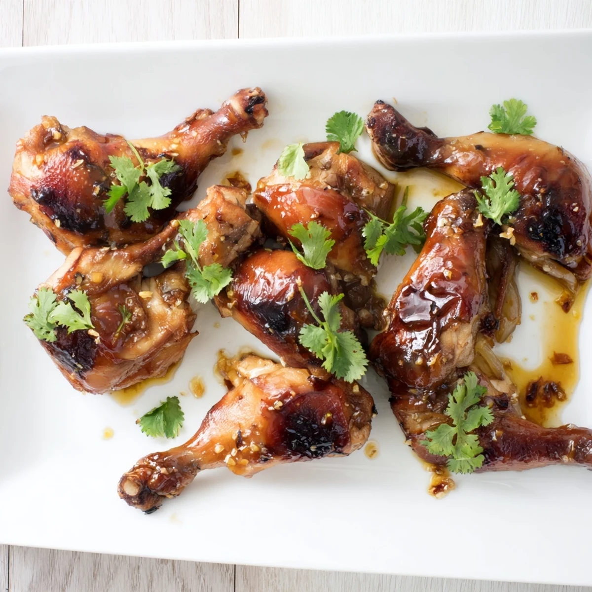 Golden brown roasted Ina Gartens Indonesian Ginger Chicken with caramelized skin and sticky soy ginger glaze