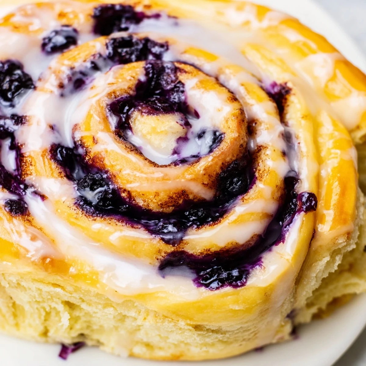 Freshly baked breakfast rolls swirled with tangy lemon and sweet blueberry filling