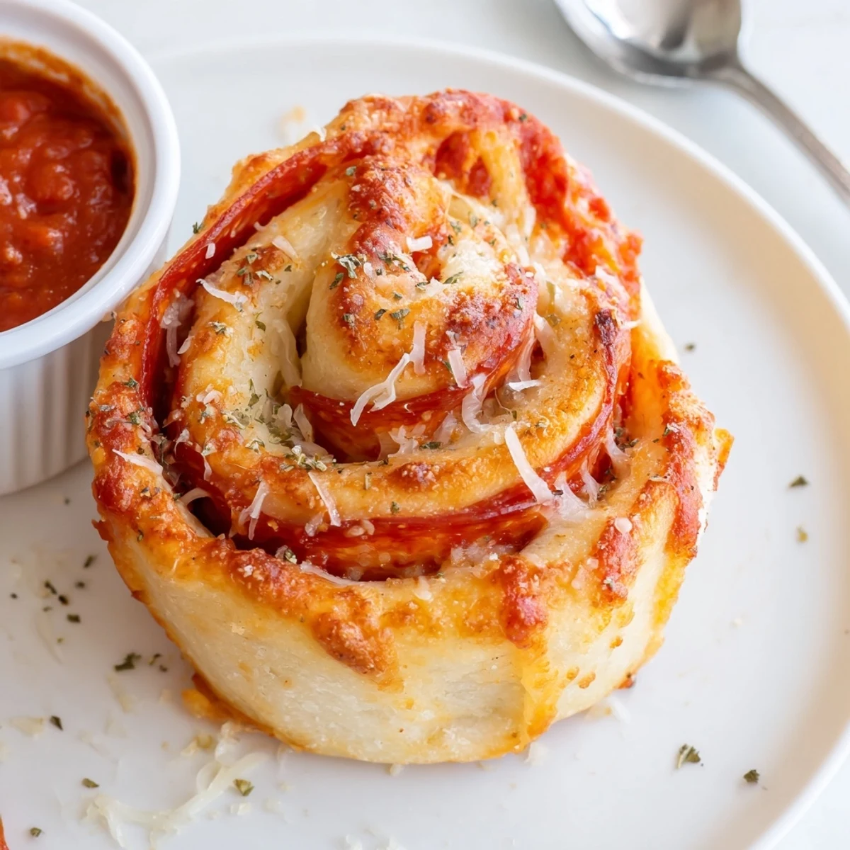 On a parchment-lined sheet, Pepperoni Pizza Roll Breadsticks steaming, perfect for dipping