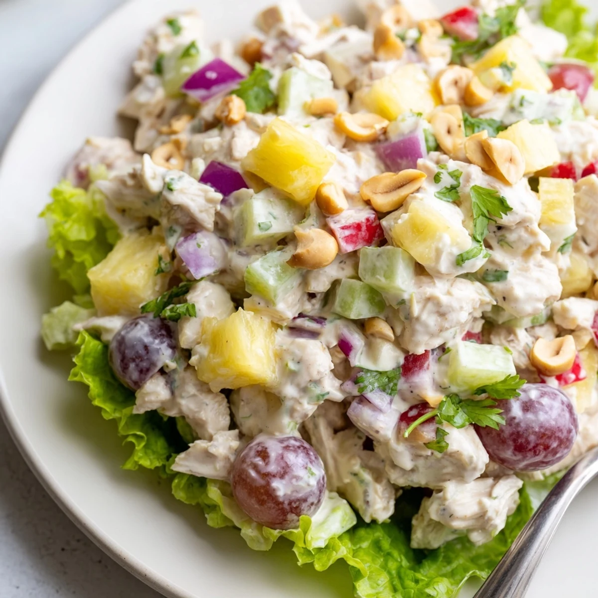Hawaiian Chicken Salad Recipe with juicy pineapple, tender chicken, creamy lime dressing  