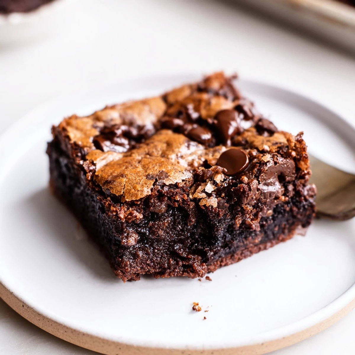 Warm Fudgy Chewy Brookies recipe on parchment, gooey chocolate, edges crisp.