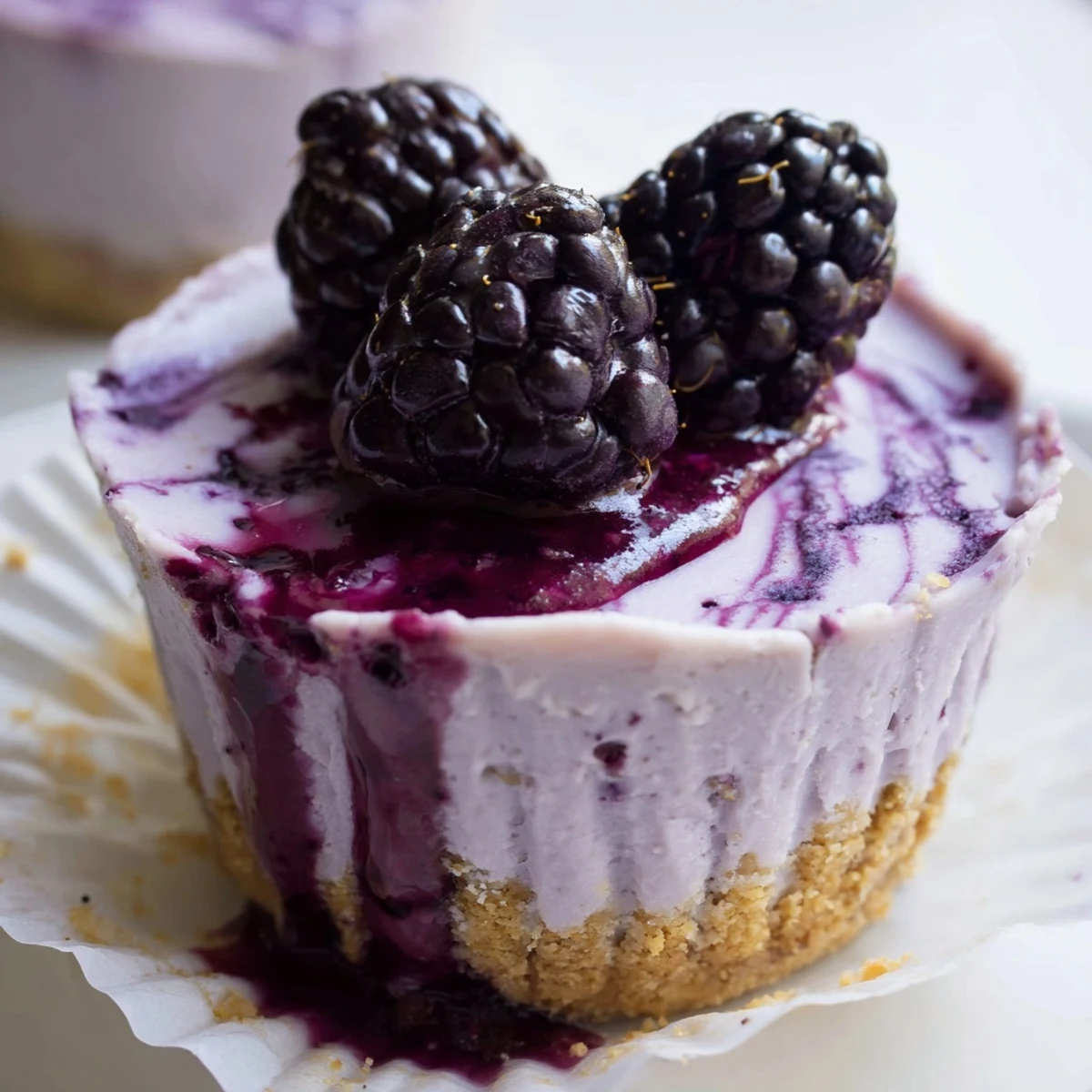 Blackberry Lavender Mini Cheesecakes