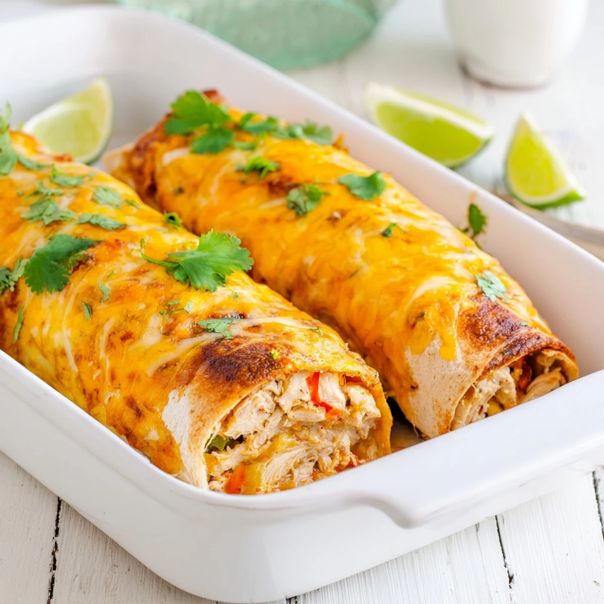 Juicy chicken breasts rolled around spiced peppers and onions then baked until golden