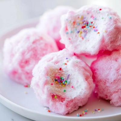 Mini Cotton Candy Cheesecake Puff Balls